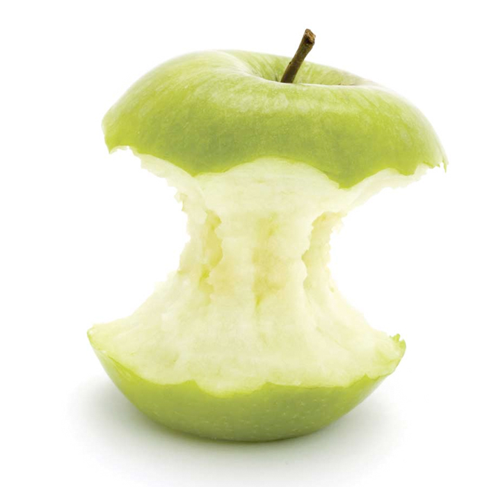 Green apple core