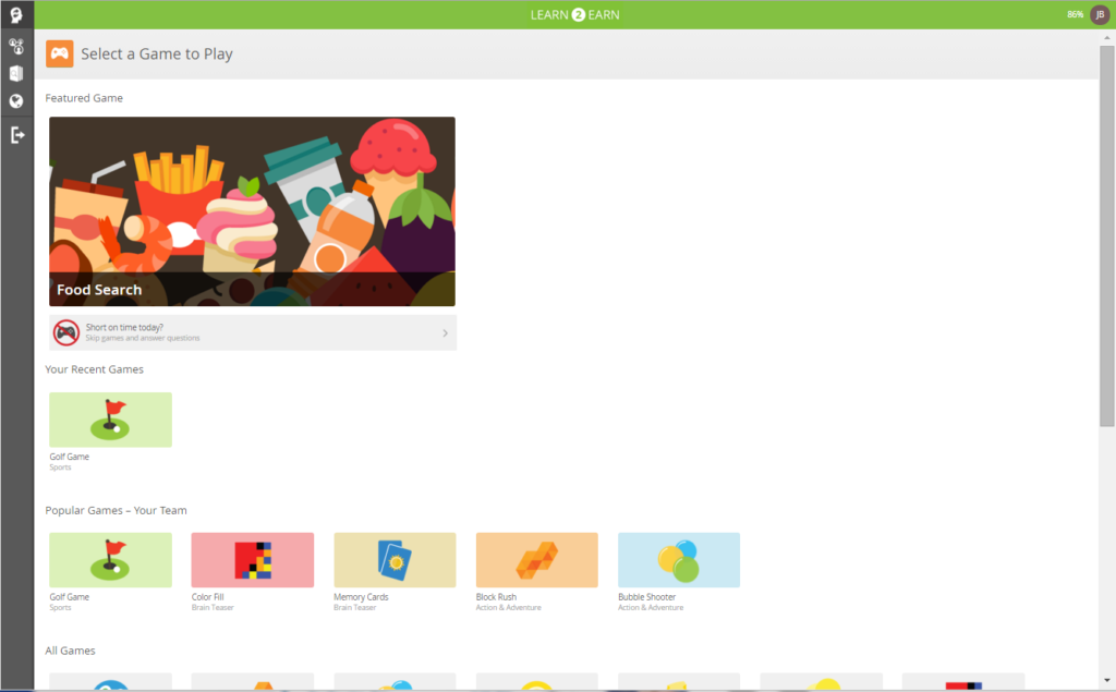 Axonify Game Selection